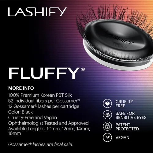 Miniatura 6 de Lashify Extensiones de pestañas esponjosas de 0.472 pulgadas (0.472 in), color negro, pestañas postizas fáciles de hacer tú mismo para añadir