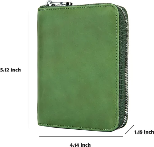 Miniatura 40 de boshiho Cartera con bloqueo RFID de 24 ranuras para tarjetas de crédito, de piel auténtica, organizador de múltiples tarjetas, con cremallera