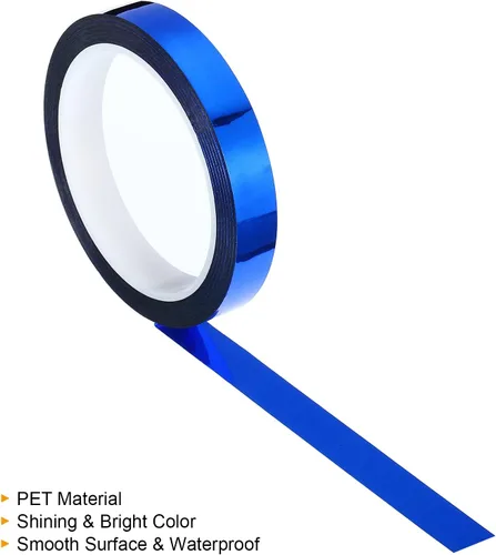 Miniatura 3 de PATIKIL Cinta metalizada de 0.2/0.4/0.6 pulgadas x 55 yardas, 3 rollos de lámina adhesiva metálica de espejo autoadhesivo para detallar arte gráfico