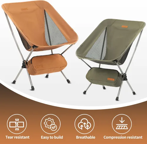 Miniatura 4 de Naturehike YL08 Silla de Camping Ultraligera, Silla de Mochilero Portátil de 2.38 LBS con Pies Anti-Hundimiento, Silla de Campamento de Senderismo