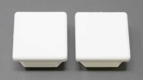 Tapa de tubo cuadrada blanca de plástico universal de 1-1/2 pulgadas, tapón de acabado, tapa de extremo de tubo de tubo, deslizamiento de silla