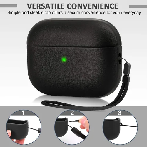 Miniatura 5 de JIELIELE - Funda de actualización compatible con el estuche de Airpods Pro, funda protectora de cuerpo completo de textura de cuero compatible