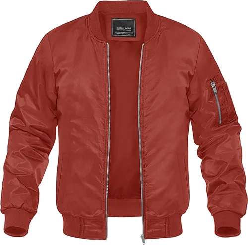 Miniatura 9 de MAGNIVIT - Chaqueta bomber ligera para hombre, cortavientos, casual, para primavera y otoño, para exteriores