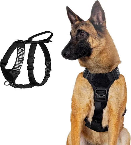 Arnés ligero sin tirones para perro, perfecto para caminar y senderismo con perros pequeños a grandes (negro, XL)