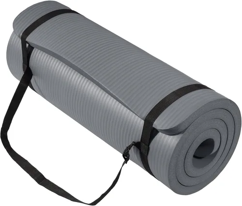 Miniatura 14 de BalanceFrom Yoga Mat, 1-Inch Extra Thick High Density Exercise Mat, Anti-Tear Exercise Yoga Mat with Carrying Strap, Suitable for Various Yoga Azul
