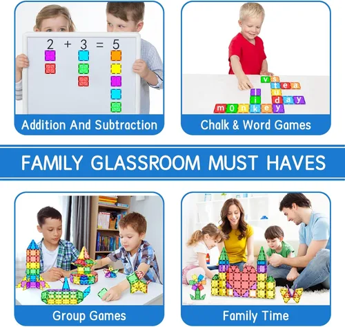 Miniatura 3 de Azulejos Magnéticos Bloques de Construcción para Niños Pequeños, Juguetes Montessori Magnéticos para Niños y Niñas de 3+ Años, Juegos Educativos