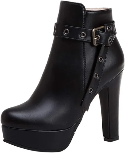Miniatura 64 de Scaoruki Zapatos de otoño de moda para mujer, botines de tacón de bloque