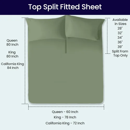 Miniatura 5 de SGI bedding Juego de sábanas Cal King de 34 pulgadas, 100% algodón egipcio, sábanas ajustables de 600 hilos, juego de sábanas de 4 piezas con 04