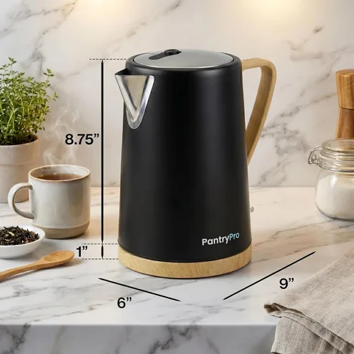 Miniatura 6 de PantryPro Hervidor eléctrico de ebullición rápida de 1.7L 1500W - Interior de acero inoxidable - Apagado automático, protección contra hervir