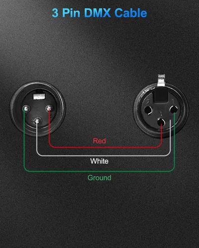 Miniatura 2 de Paquete de 10 cables DMX de 3 pines de 3.2 pies para luz de escenario y controlador