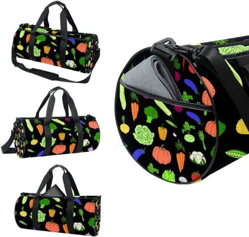 Miniatura 3 de AISSO Duffel Bag for Women Men Healthy Vegetables Sports Gym Tote Bag Weekend Overnight Travel Bag Outdoor Luggage Handbag