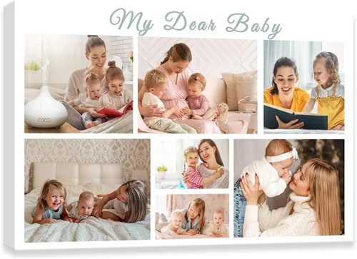 Miniatura 9 de DOARTDO Impresiones en lienzo personalizadas con tus fotos, collage personalizado de arte de pared para familia, boda, bebé, mascota, perro, marco 9