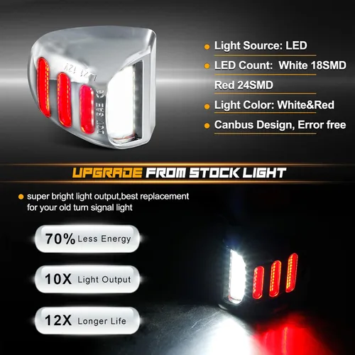 Miniatura 2 de Lámparas LED para matrícula compatibles con Silverado Suburban Tahoe GMC Sierra 1500 2500 3500 HD Escalade EXT, 6000 K, color blanco, paquete de 2