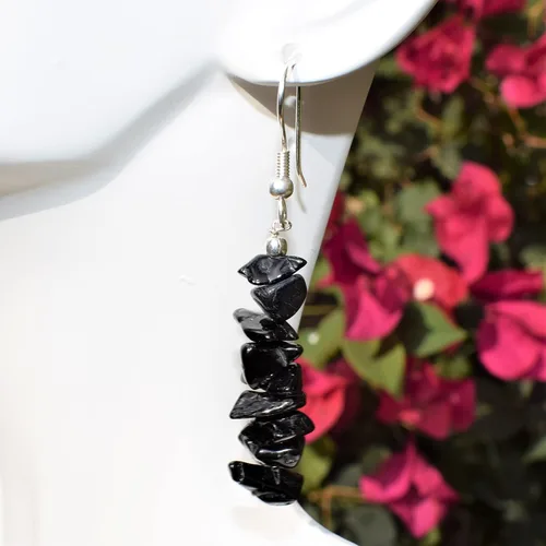 Miniatura 3 de CHARGED - Pendientes de diseño de piedras preciosas naturales + corazón de carga de selenita incluidos