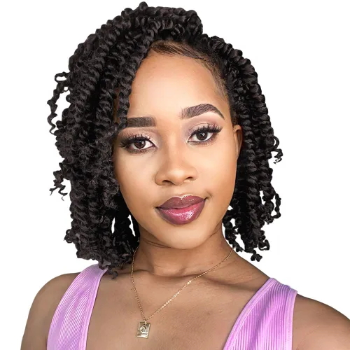 Miniatura 72 de BOHOBABE Cabello de Ganchillo Pre-retorcido Passion Twist de 14 Pulgadas Cabello Corto Ombré Gris Pre-enrollado de Ganchillo Passion Twist para Gris