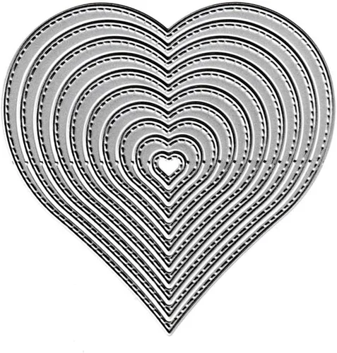 10 troqueles de corte de corazón de amor, corazones de amor para el día de San Valentín, plantillas de metal en relieve, molde de plantilla para