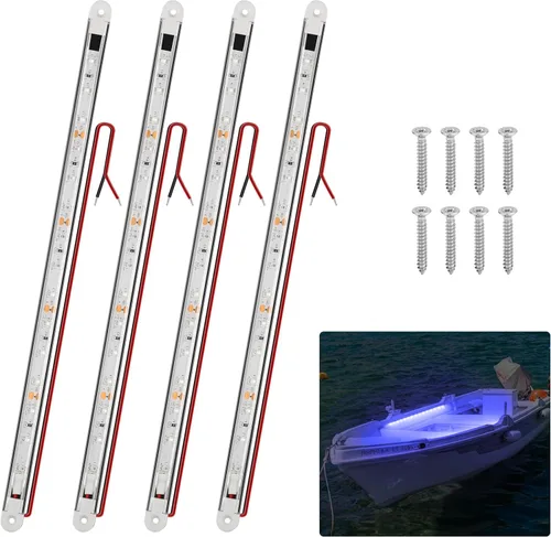 Miniatura 8 de RVZONE Luces de navegación para barcos, iluminación de navegación para barcos LED, iluminación marina para pesca nocturna, luces rojas y verdes