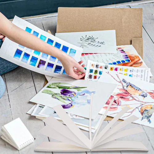 Miniatura 6 de 30 hojas de papel para acuarela, bloc de papel para acuarela A5 (8.3 x 5.8) prensado en frío, papel para acuarela de 140 lb/300 g/m² desgarrable