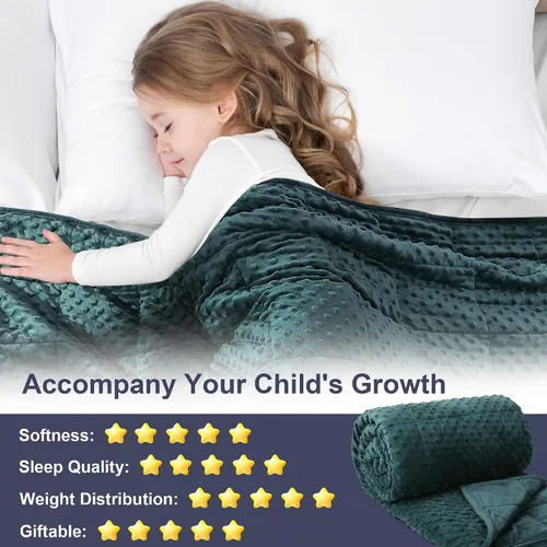 Miniatura 3 de Alomidds - Manta con peso, mantas con peso de terciopelo de lujo para adultos y niños, manta suave y transpirable, caliente y cómoda de Minky, linda