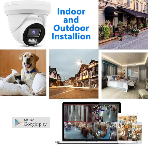Miniatura 5 de Cámara de torreta IP PoE 4K 8MP al aire libre 24/7 versión nocturna a todo color 0.110 in 105° gran angular, H.265, IP67, compatible con Uniview