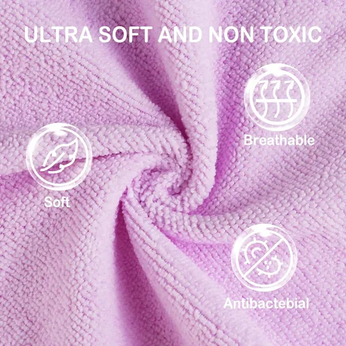 Miniatura 2 de softan Toallitas para bebé, paquete de 24 toallitas de baño para bebé extrasuaves y ultra absorbentes, toallitas faciales para bebé unisex