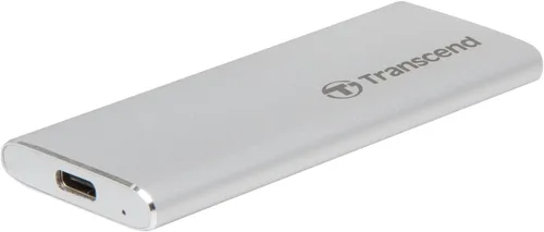 Transcend 250GB ESD260C, unidad externa de estado sólido, SSD portátil, carcasa metálica, ligera, Siiver, Tipo-C - TS250GESD260C