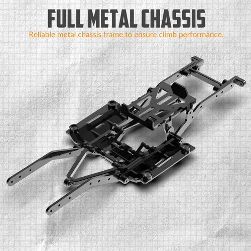 Miniatura 7 de RACENT 1/24 RC Crawler 4WD Todo Terreno RC Monster Truck de Escalada de Roca con Luz LED Impermeable Grado Pasatiempo Juguetes con 4