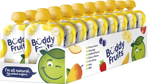Miniatura 19 de Buddy Fruits Snacks To Go Puré de manzana sin azúcar de mango sin azúcar, bolsa de 3.2 onzas (18 unidades) sin gluten, frutos secos, conservantes