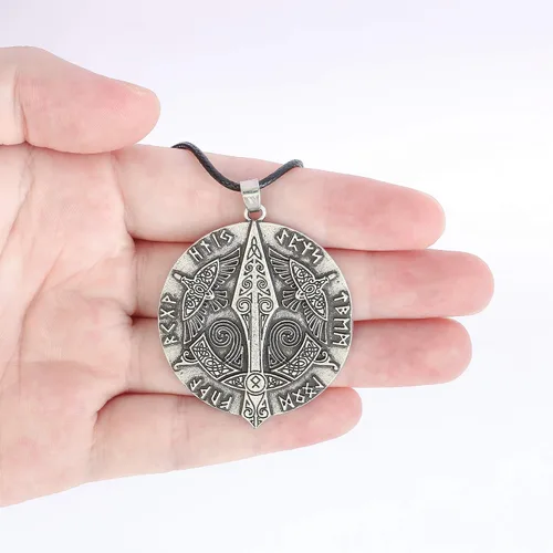 Miniatura 4 de HAQUIL Collar con colgante de amuleto de símbolo antiguo vikingo, regalo de joyería nórdica para hombres