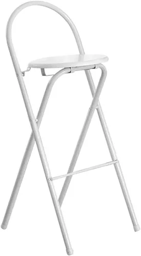 Miniatura 8 de Taburetes de bar plegables, silla de bar de 29 pulgadas, taburete alto con alfombrilla de madera, silla de pub de metal, silla de bar para bar