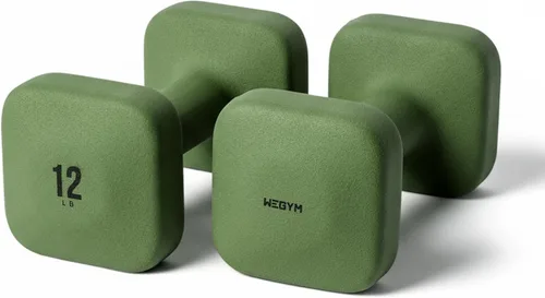 Miniatura 30 de WeGym SafeGrip Square Dumbbells with Anti Slip Handles, Aesthetic Free Weights for Home Workouts, Stable Design Prevents Rolling during Floor