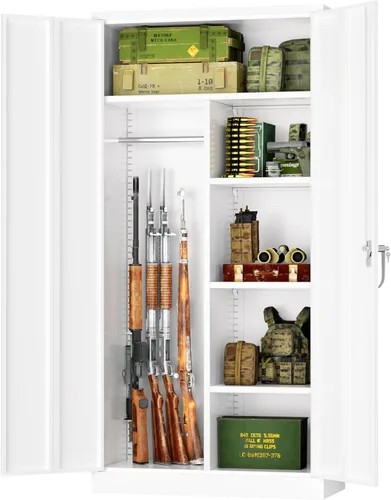 Miniatura 10 de Greenvelly 14-16 Caja fuerte para rifles y pistolas, caja fuerte para rifles con cerradura de teclado, gabinete para armas de fuego para rifles