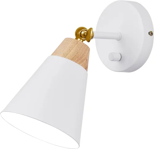 Miniatura 12 de Aplique de Pared con Pantalla de Metal, Interruptor de Encendido/Apagado, Lámpara Decorativa de Interior de Montaje en Pared con Brazo Articulado