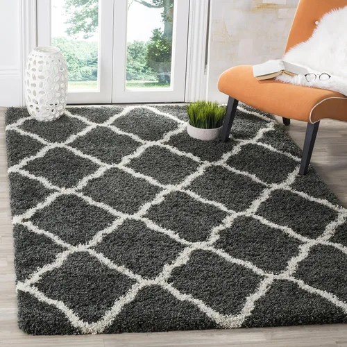 Miniatura 60 de SAFAVIEH Hudson Shag Collection - Alfombra extragrande de 11 x 15 pies, diseño de enrejado, no desprende pelusa y de fácil cuidado, 2 pulgadas