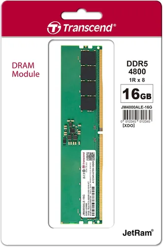 Miniatura 2 de Transcend Memoria RAM DDR5 de 16 GB, 4800 MHz UDIMM, compatible con Intel y AMD Ryzen, módulo de memoria de computadora de escritorio, ECC PC5-38400