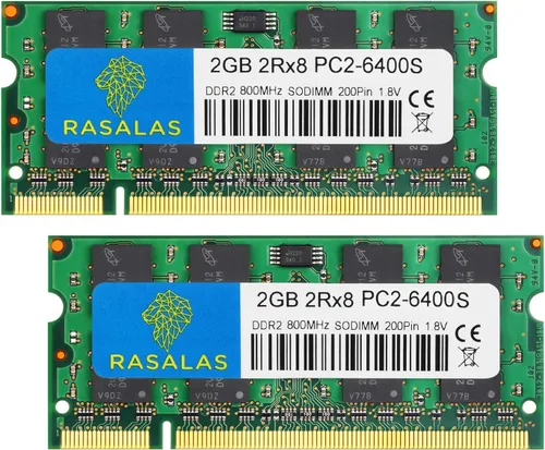 Miniatura 8 de Rasalas DDR2 4 GB Kit (2 x 2 GB) PC2-5300 667MHz RAM - PC2-5300U Udimm 2RX8 1.8V CL5 240 pines no ECC memoria de computadora de escritorio sin búfer