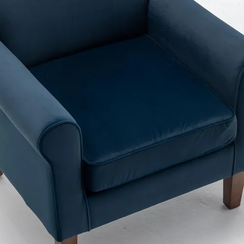 Miniatura 6 de Container Furniture Direct Sillón clásico con marco de madera de abedul y cómodos reposabrazos enrollados, sillones para sala de estar, dormitorio