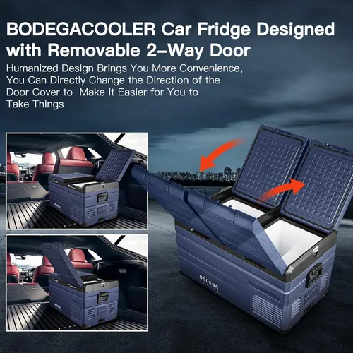 Miniatura 5 de BODEGACOOLER Refrigerador de Auto de 12 Voltios, Control de APP de Doble Zona, Diseñado con Congelador Portátil de Puerta Removible de 2 Vías, 75