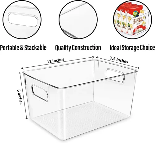 Miniatura 3 de Contenedores de almacenamiento de plástico transparente, perfectos para la organización de la cocina o la organización y almacenamiento