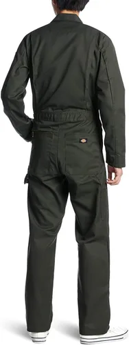 Miniatura 2 de Dickies - Overol de manga larga de lujo para hombre de 7.5 oz de sarga con cierre frontal para mecánico, uniforme industrial