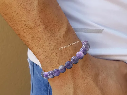 Miniatura 189 de Amazing Gemstone Pulsera de cristal para mujeres y hombres, pulsera de cristal curativo de protección, pulsera elástica con cuentas de piedras