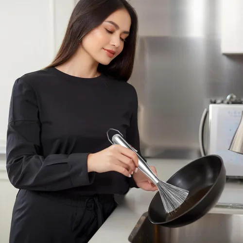 Miniatura 5 de 2 cepillos para ollas de acero inoxidable 304, herramientas de limpieza de metales fáciles de limpiar, adecuados para eliminar manchas de cocina
