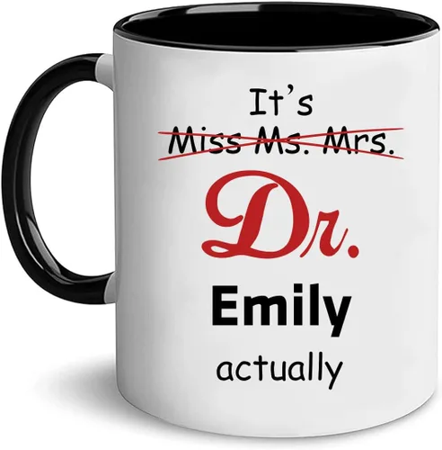 Miniatura 21 de A62227 - Taza de regalo de graduación personalizada con datos nutricionales de doctorado, nombre personalizado y año para mujeres, regalos de nuevo