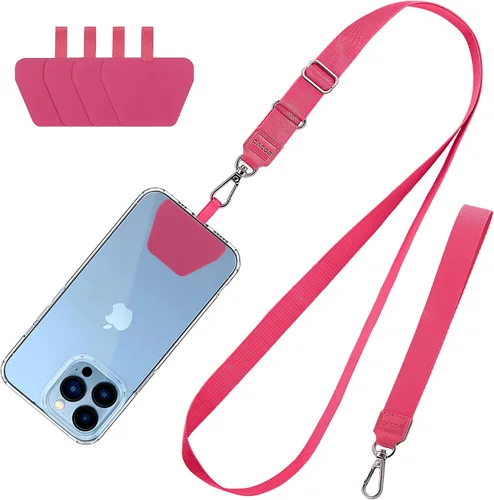 Miniatura 12 de CACOE Cordón para teléfono, 2 unidades, 1 correa ajustable para el cuello, 1 correa de muñeca, 2 almohadillas, cordón universal multifuncional