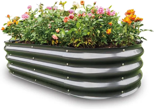 Miniatura 18 de GARDMAX 2x2x1FT Galvanized Round Raised Garden Bed Kit, Metal Planter Boxes Outdoor with Easy Assembly, Large Garden Bed for Vegetables, Fruits