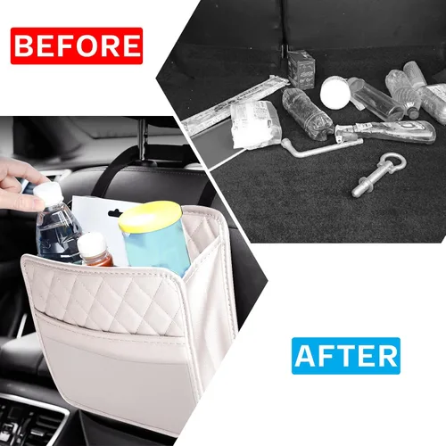 Miniatura 3 de Organizador de asiento trasero de automóvil con bolsillos de almacenamiento, bolsillo de almacenamiento para colgar del asiento trasero de vehículo