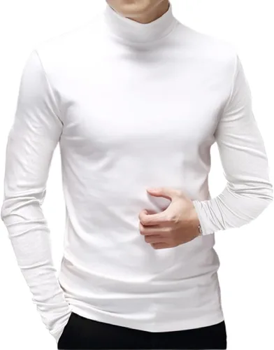 Miniatura 2 de Rela Bota Camisetas de moda para hombre, camisetas de cuello alto falso, ropa interior térmica, manga larga, ajustada, elástica, básica