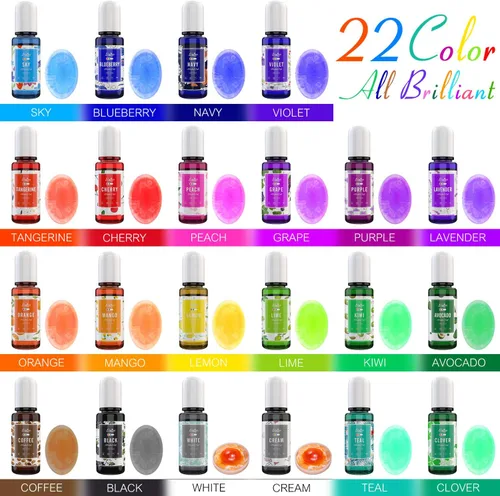 Miniatura 2 de Juego de tinta de alcohol, 22 colores x 0.35 onzas, tinta a base de alcohol para pintura de resina epoxi, fabricación de platos de Petri de resina