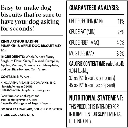 Miniatura 7 de King Arthur Mezcla de galletas para perros, calabaza y manzana, golosinas caseras para perros, 12 onzas