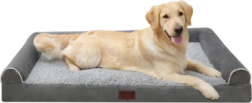 Miniatura 25 de Cama para perro, camas ortopédicas impermeables para perros grandes, medianos y pequeños, almohadilla para jaula de perro con funda extraíble Gris